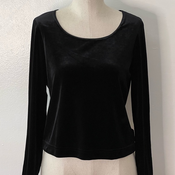 Coldwater Creek Velvet Long Sleeve Top - Picture 1 of 4